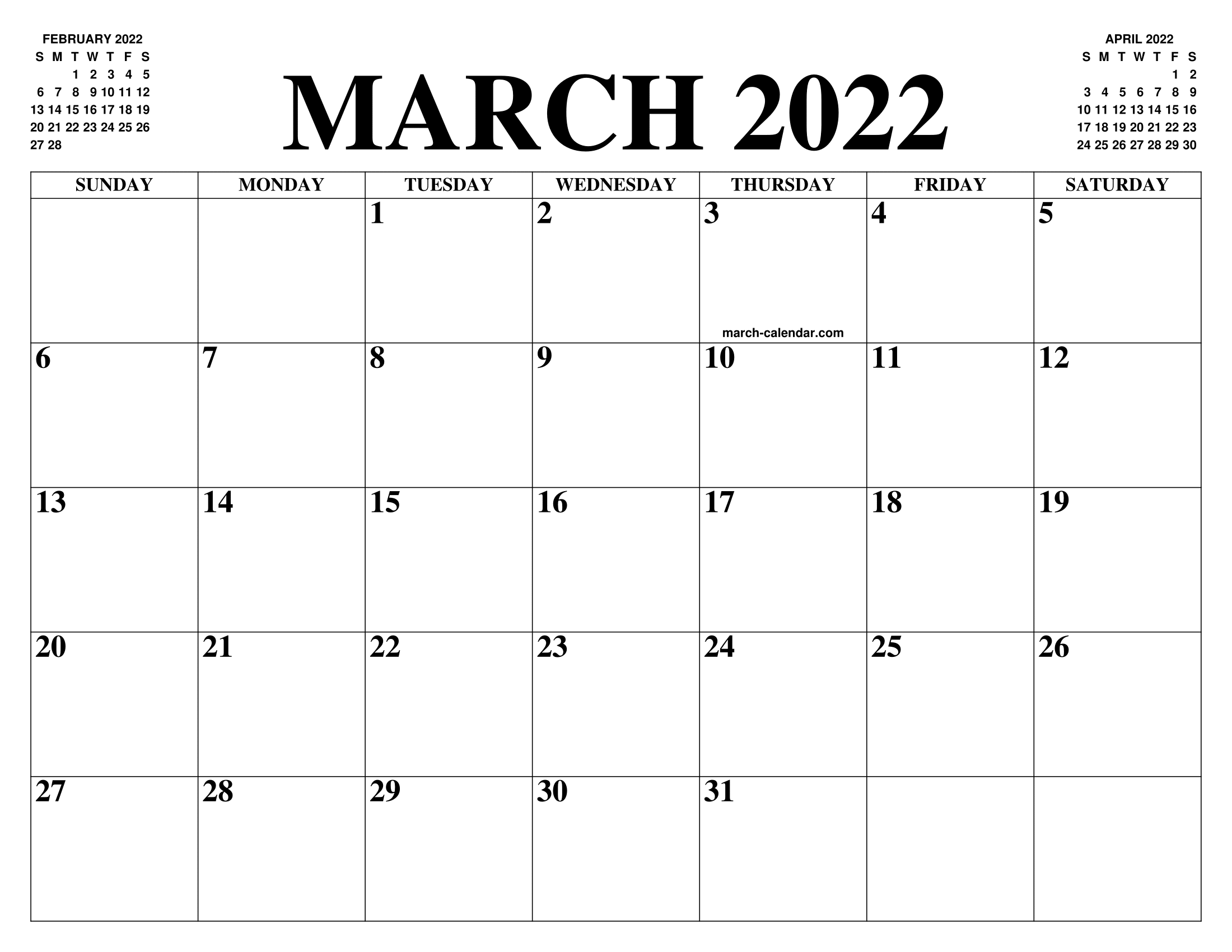 Calendar March 2022 Malaysia